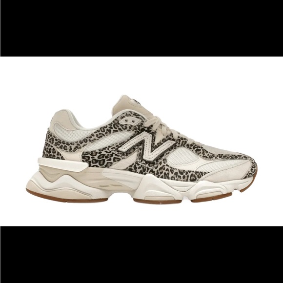 New Balance Women's Beige and Leopard Print Sneakers 9060 - Picture 4 of 9